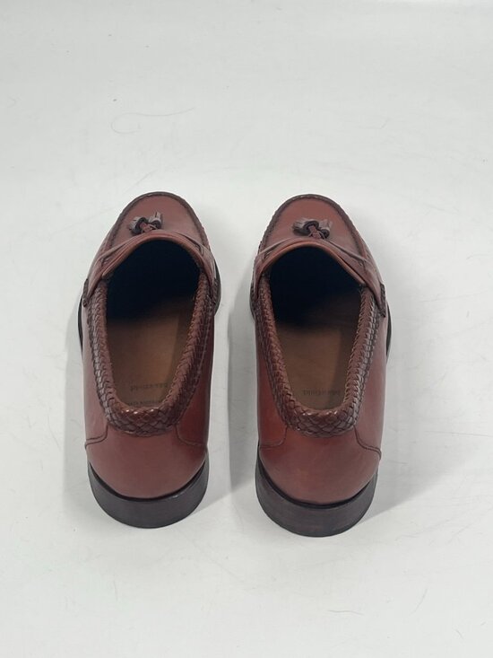 Allen Edmonds Maxfield Tassel Loafers Sz 11.5 D Brown Leather Woven Trim USA main image 6